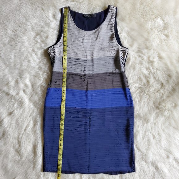 Rag & Bone Blue Layered Silk Color Block Dress Size Large - Picture 15 of 15